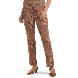 BAGATELLE COLLECTION Valencia Floral 5 Pocket Relaxed Straight Jeans